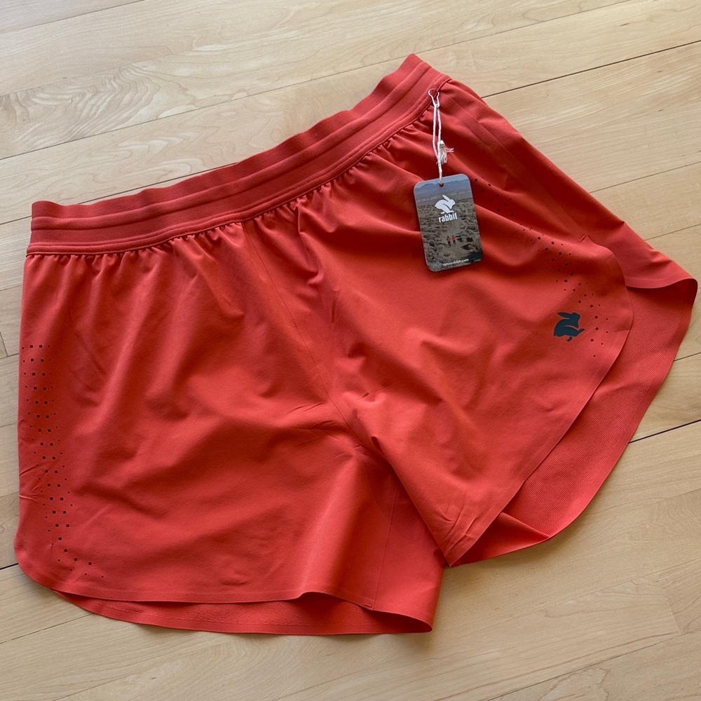 Rabbit Men’s Orange Athletic Shorts, Size XL, New With Tag